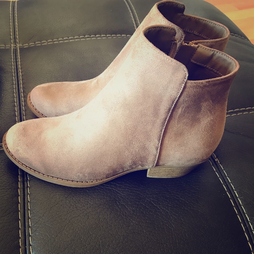 Taupe Faux Suede Ankle Bootie!